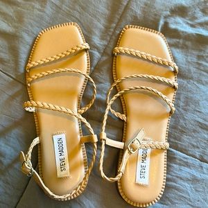Nude braided sandals